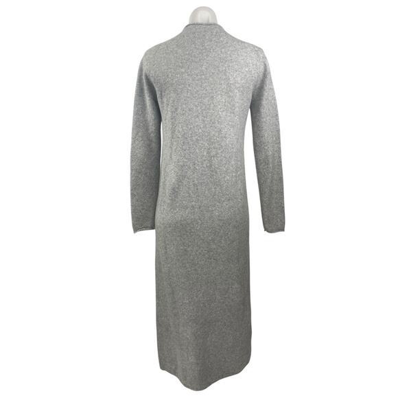 MNG Mango Heather Gray Long Sleeve Mock Neck Knit Shift Midi Sweater Dress Sz S - Picture 2 of 4